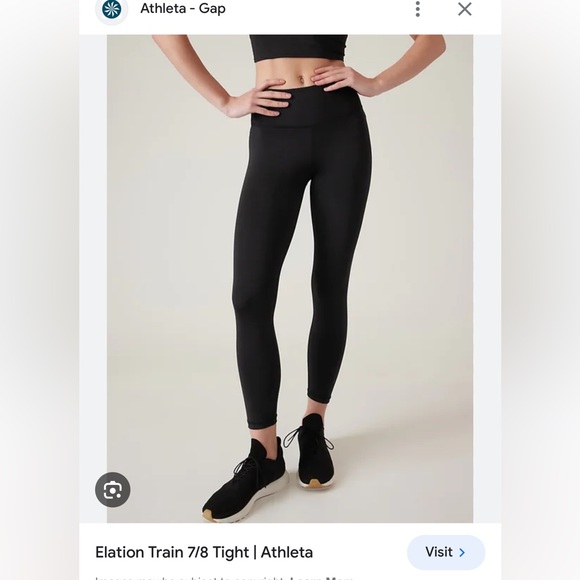 Athleta Pants - Athleta Elation Train Black 7/8 Tight Legging Size Small